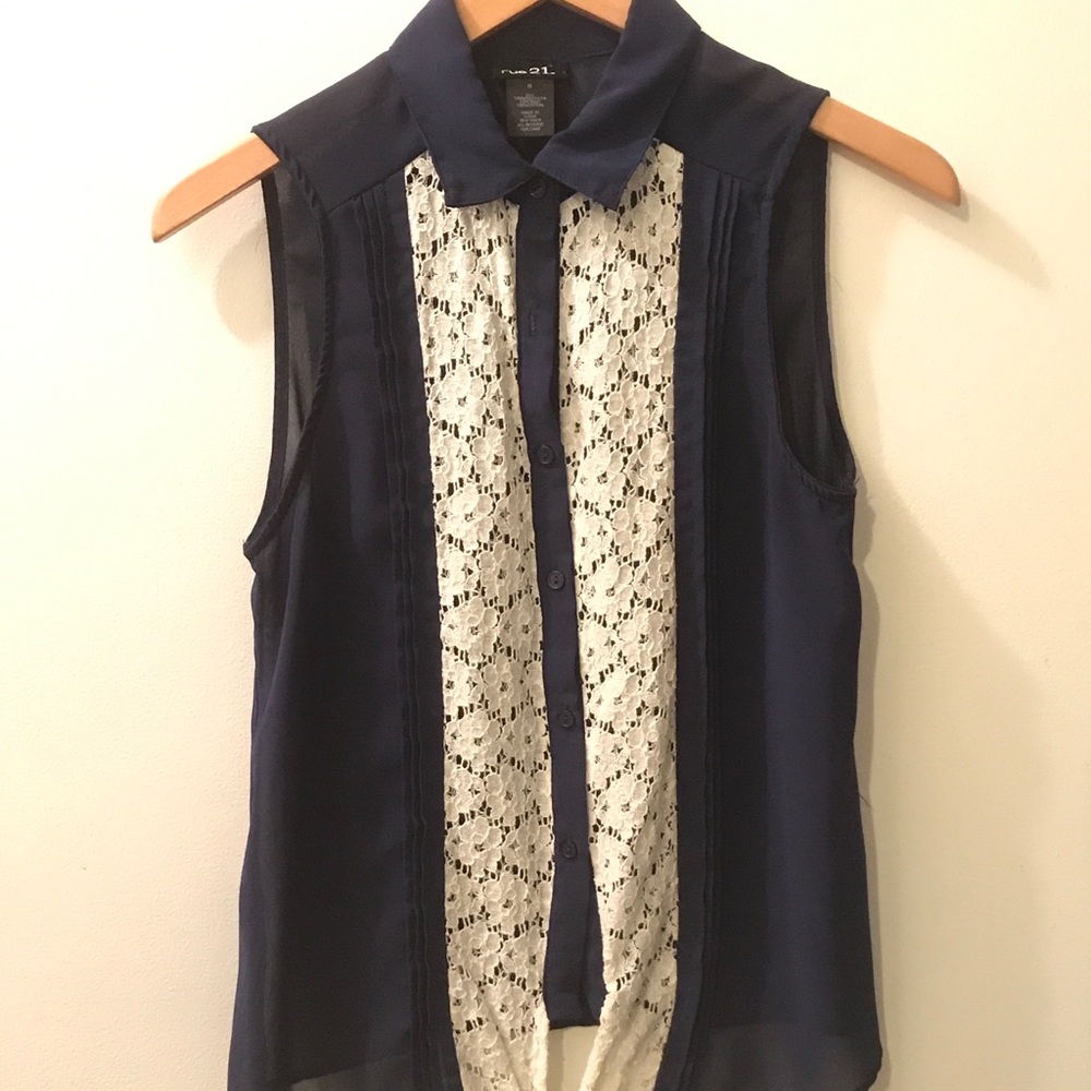 Blue Lacey Top